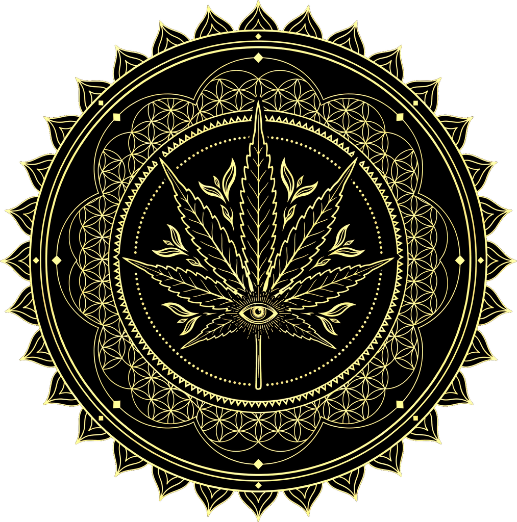 A gold mandala design generated from the prompt