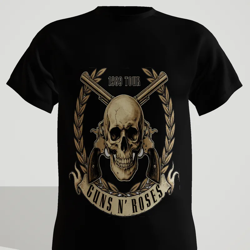 Classic Tee — guns n roses skull emblem, worn tour print